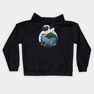 Viking Hunter Pug Dog with an Axe Kids Hoodie